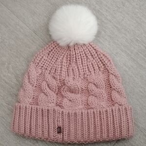 Cozy Pink Knit Pom-Pom Beanie for  Women